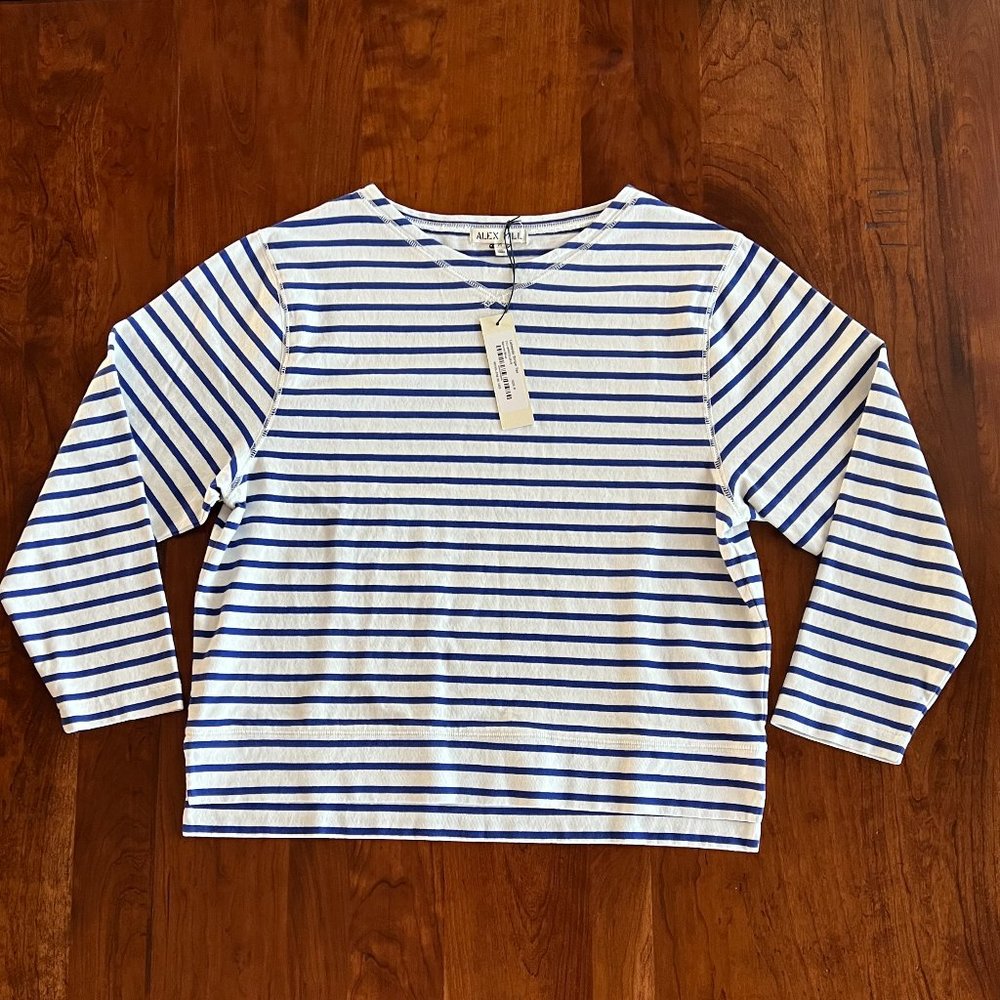 NWT Alex Mill Lakeside Stripe Tee - Natural/Blue